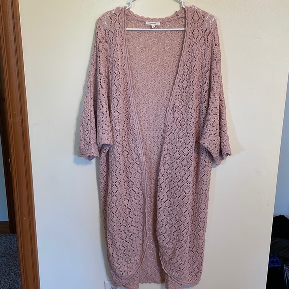 Maurice’s long lightweight blush pink wrap sweater size 0 - Picture 1 of 6